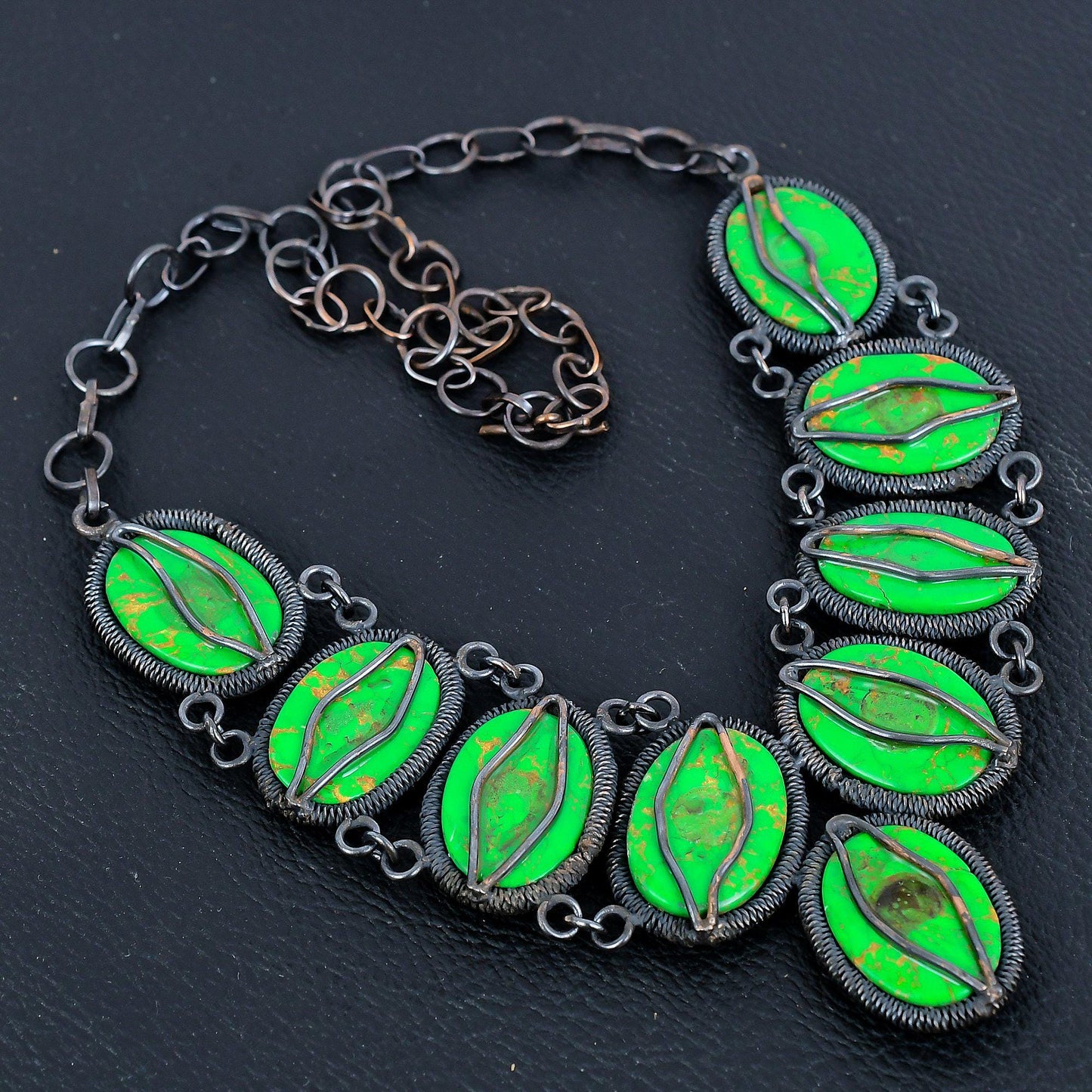 Green Turquoise Gemstone Necklace