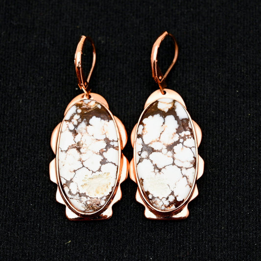 Turquoise Gemstone Copper Earrings