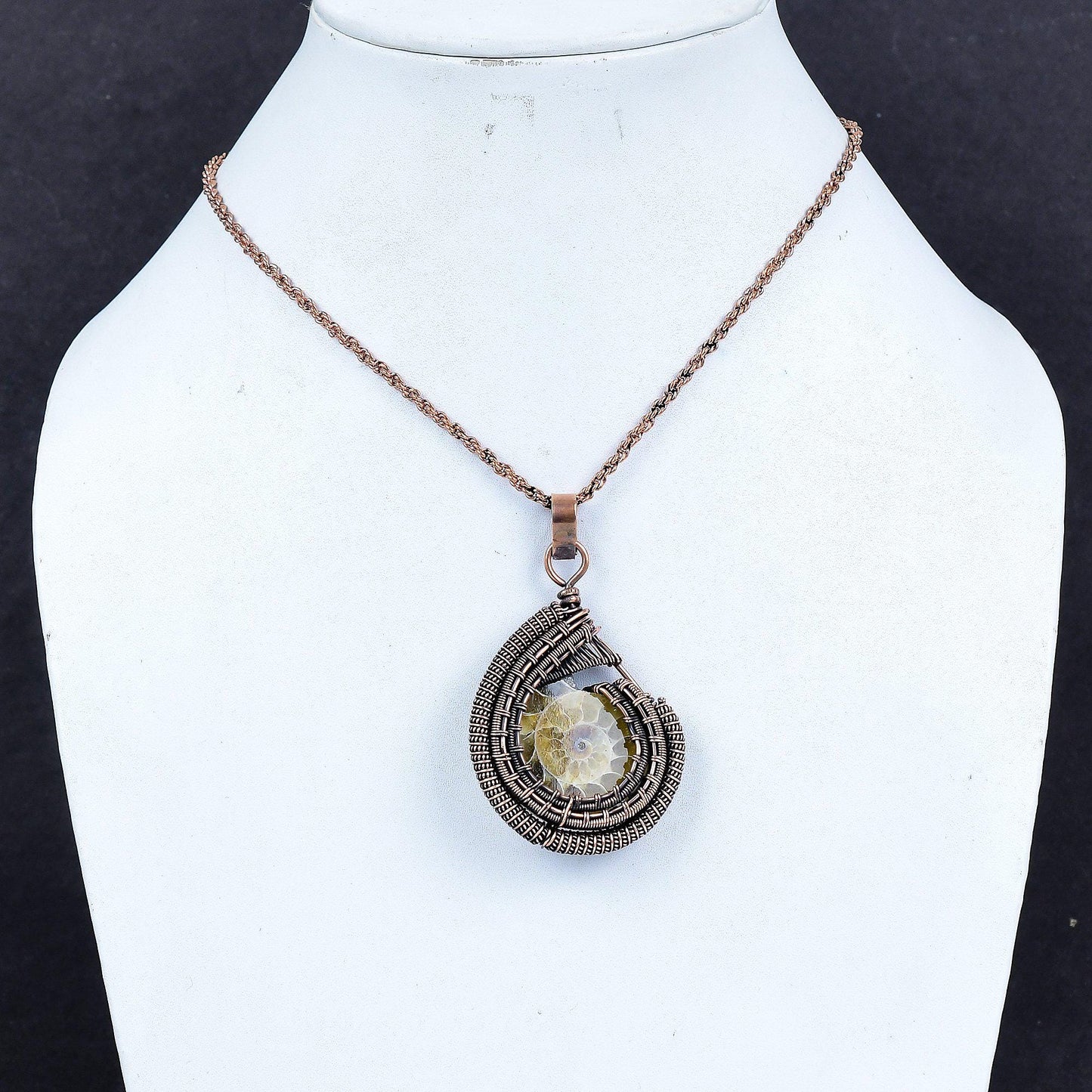 Brown Ammonite Gemstone Pendant