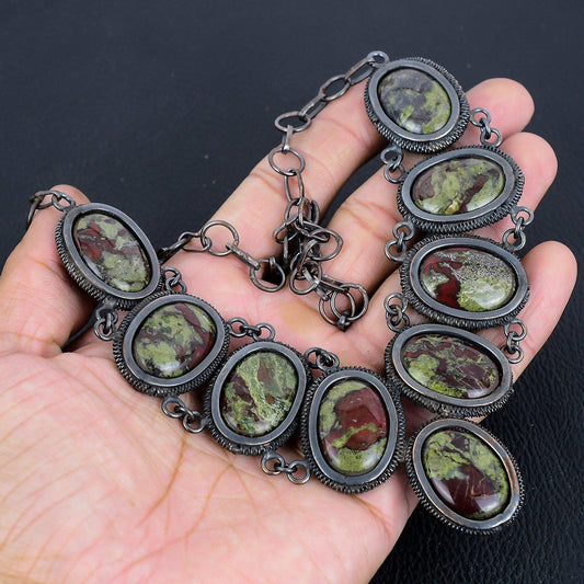 Green Bloodstone Gemstone Necklace
