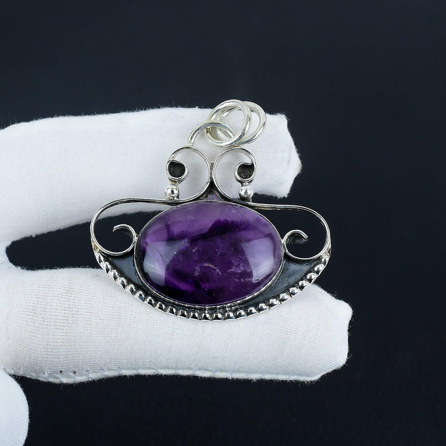 Purple Amethyst Sterling Silver Pendant