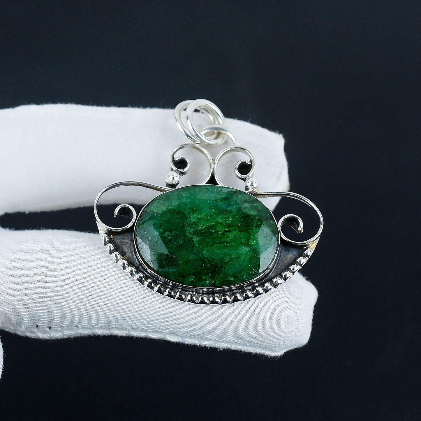 Green Emerald Gemstone Pendant
