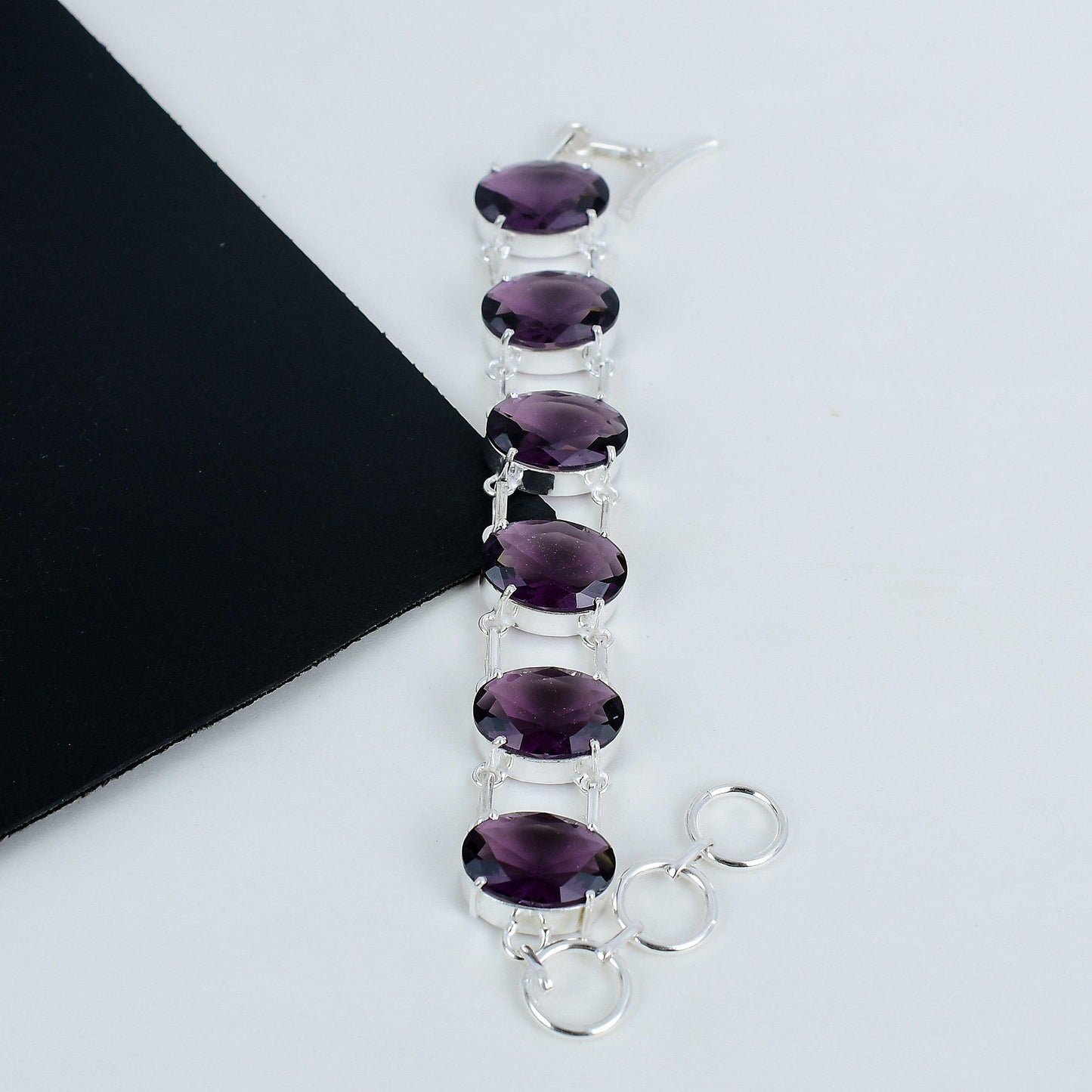 Purple Amethyst Sterling Silver Bracelet