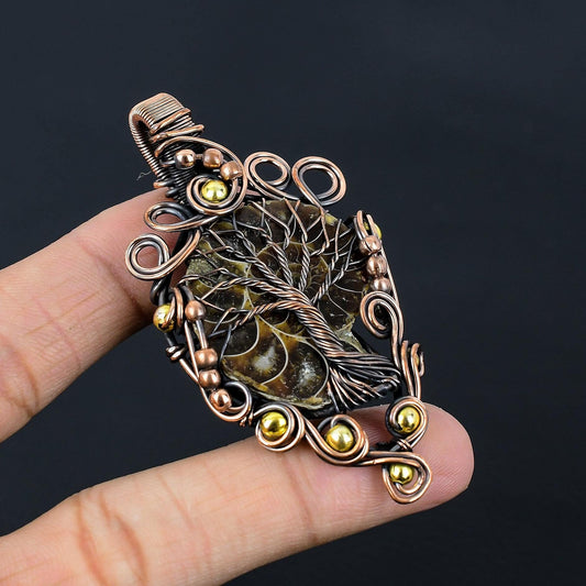 Brown Ammonite Gemstone Pendant