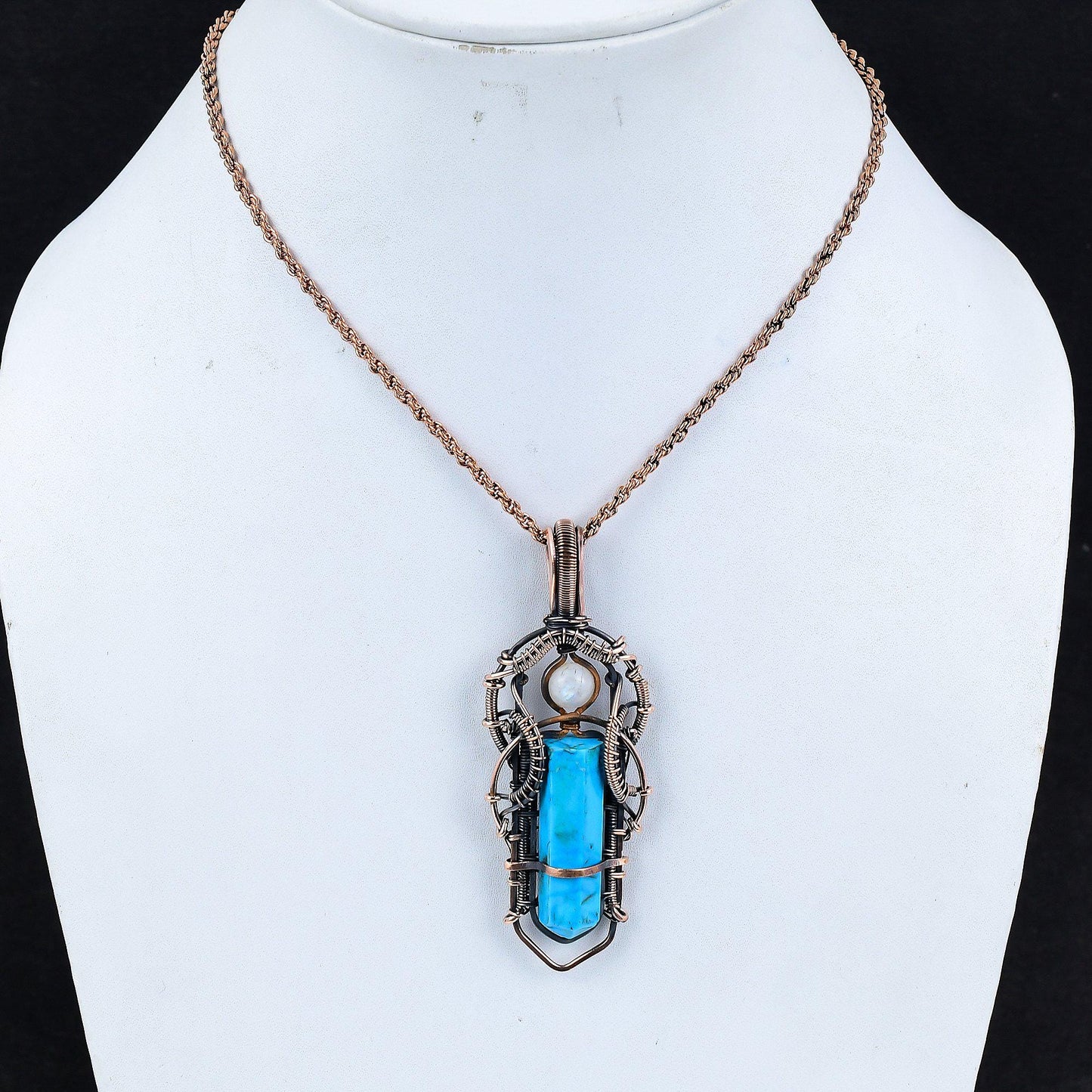 Turquoise Moonstone Gemstone Pendant