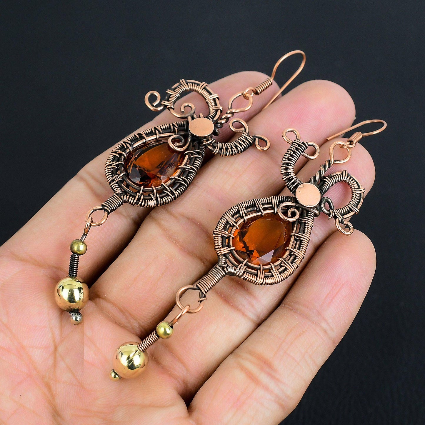 Yellow Citrine Gemstone Earrings
