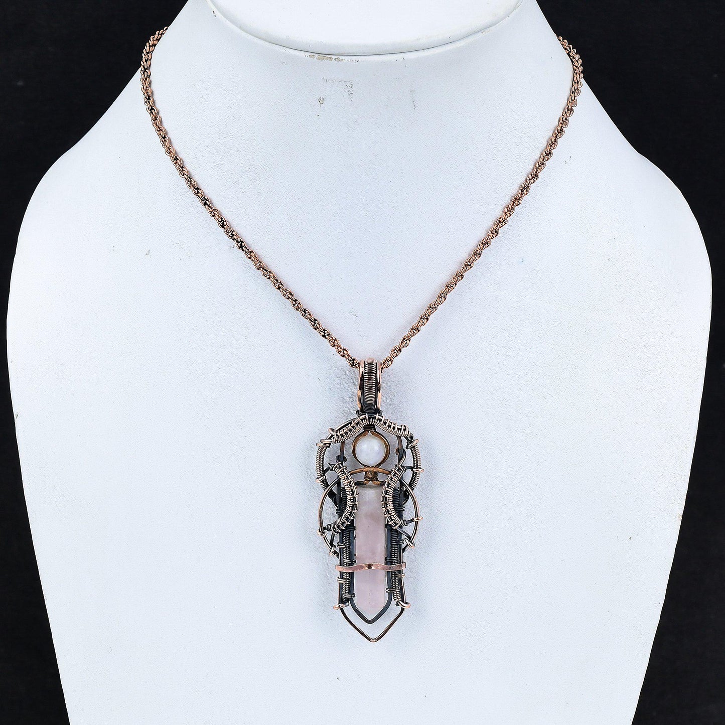 Pink Rose Quartz Gemstone Pendant