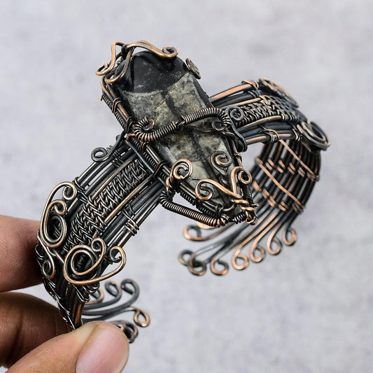 Copper Orthoceras Fossil Gemstone Bracelet