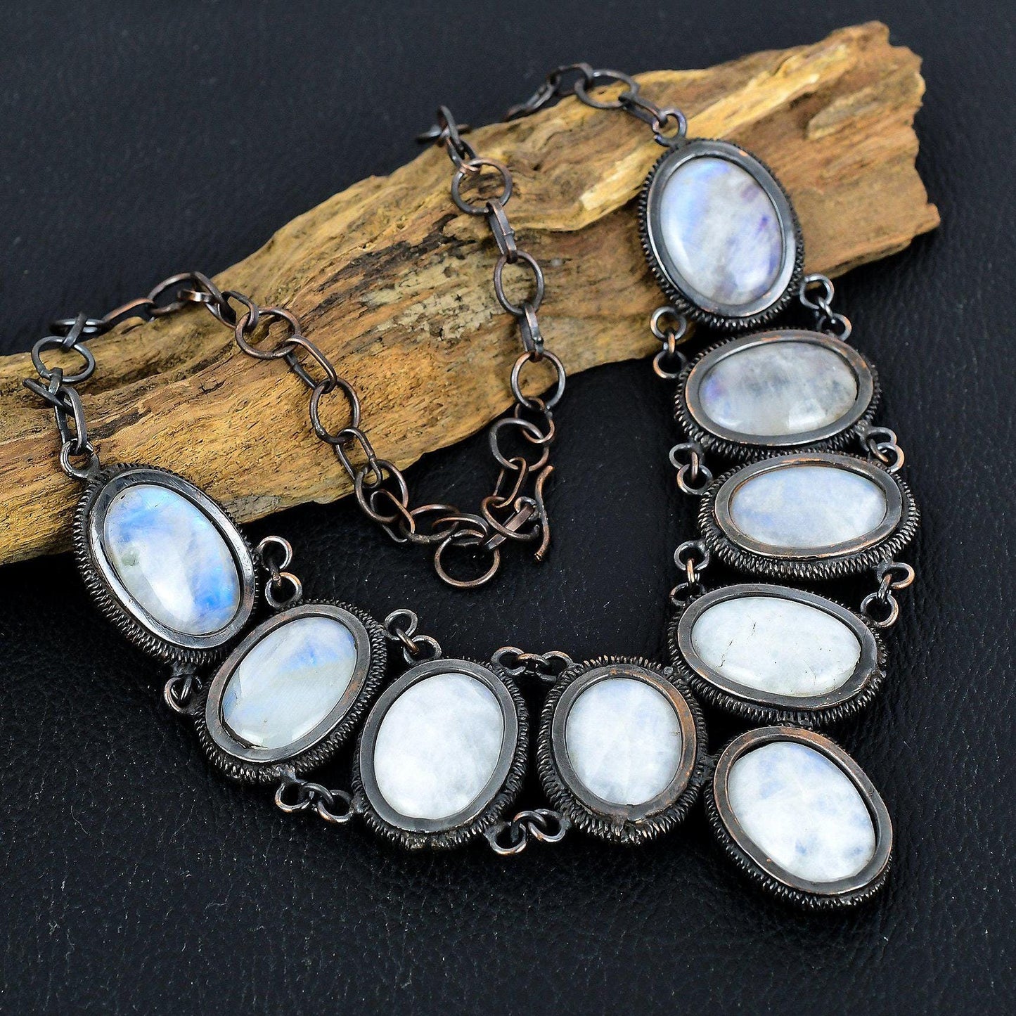Rainbow Moonstone Gemstone Necklace