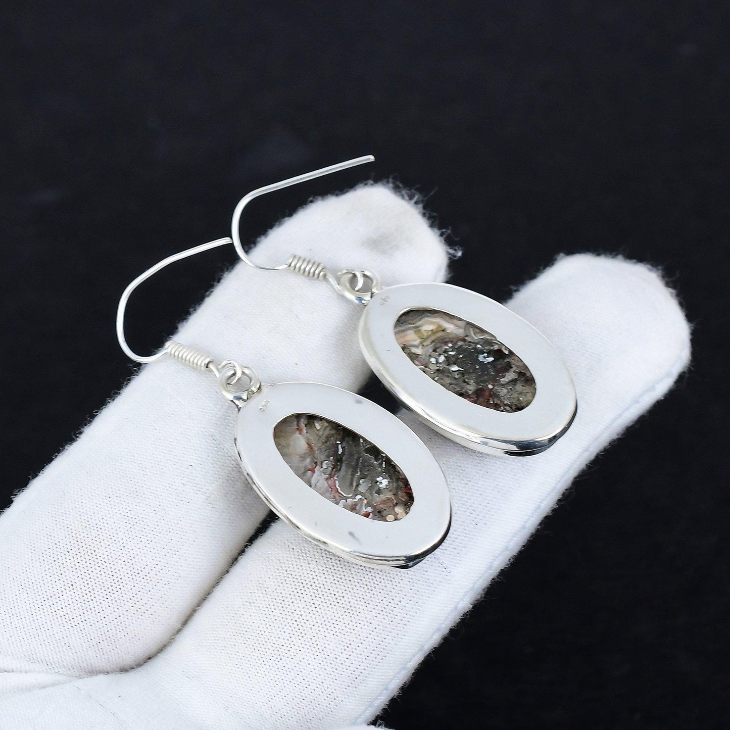 Multicolor Crazy Lace Agate Gemstone Earrings
