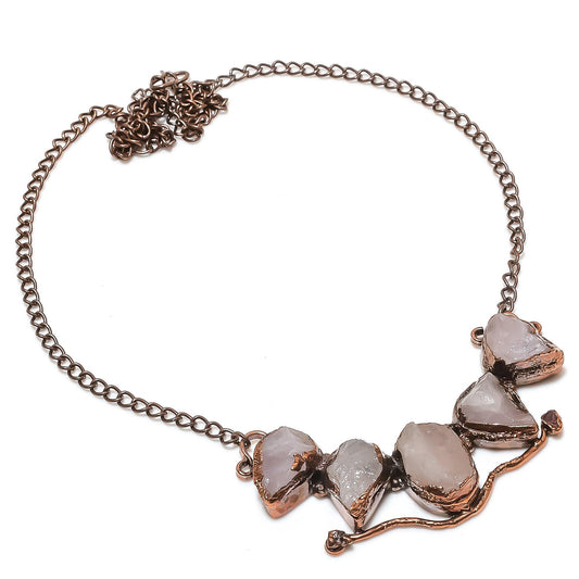 Pink Rose Quartz Gemstone Necklace