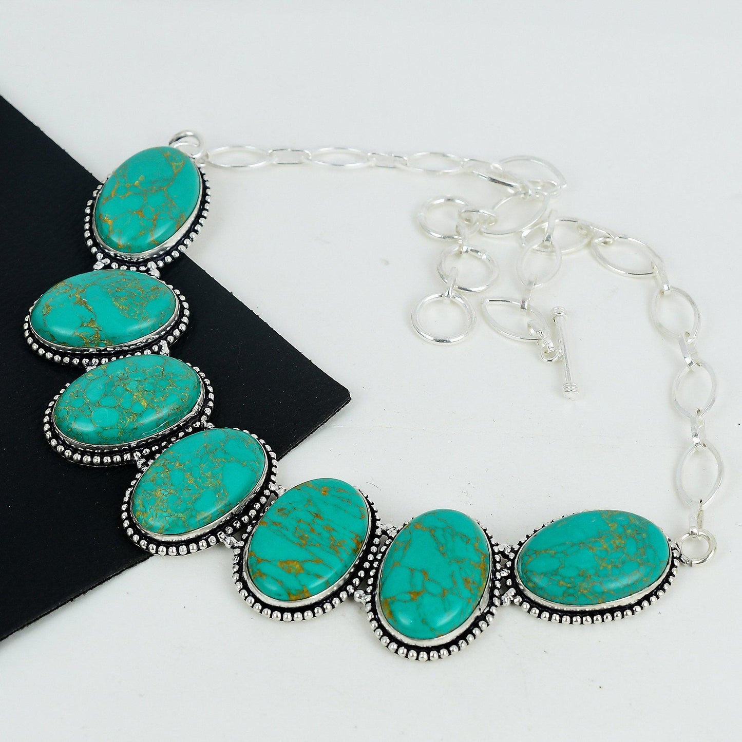 Blue Turquoise Silver Necklace