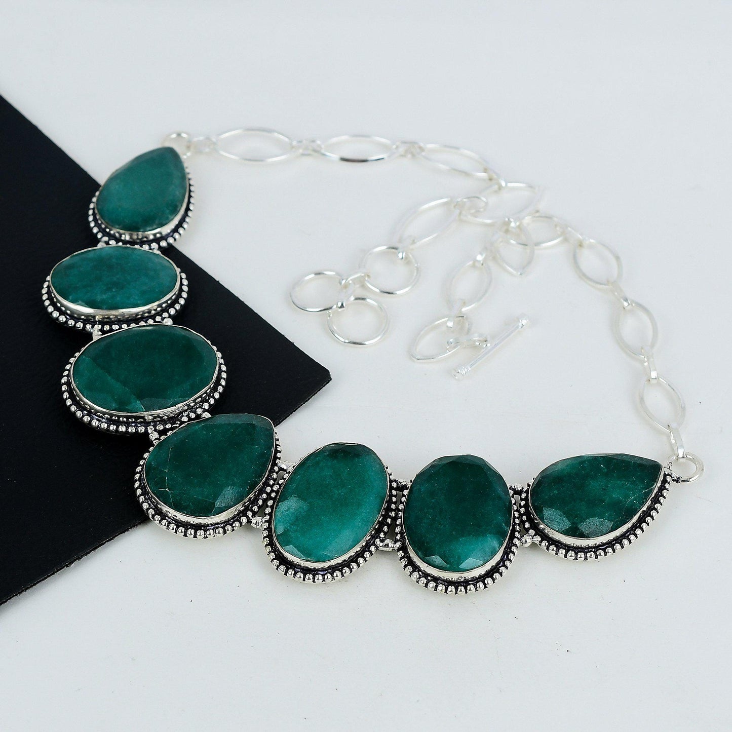 Emerald Green Sterling Silver Necklace