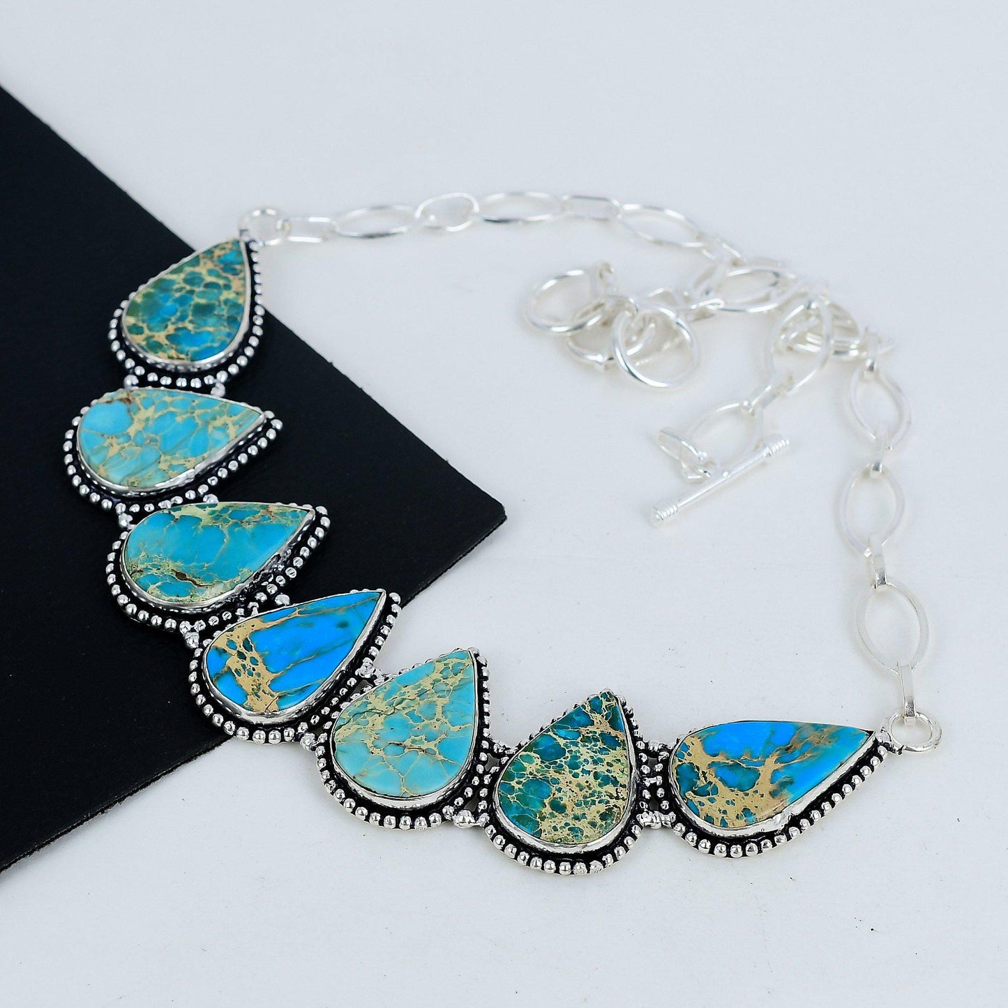 Silver Sea Sediment Gemstone Necklace