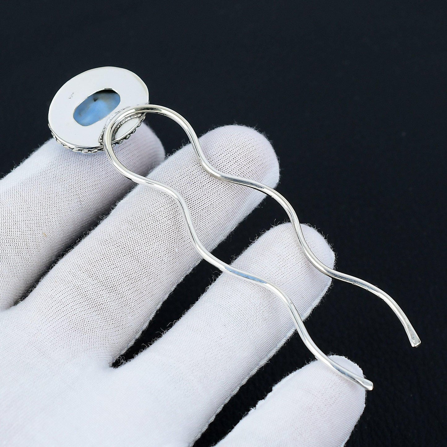 Blue Owyhee Opal Hair Pin
