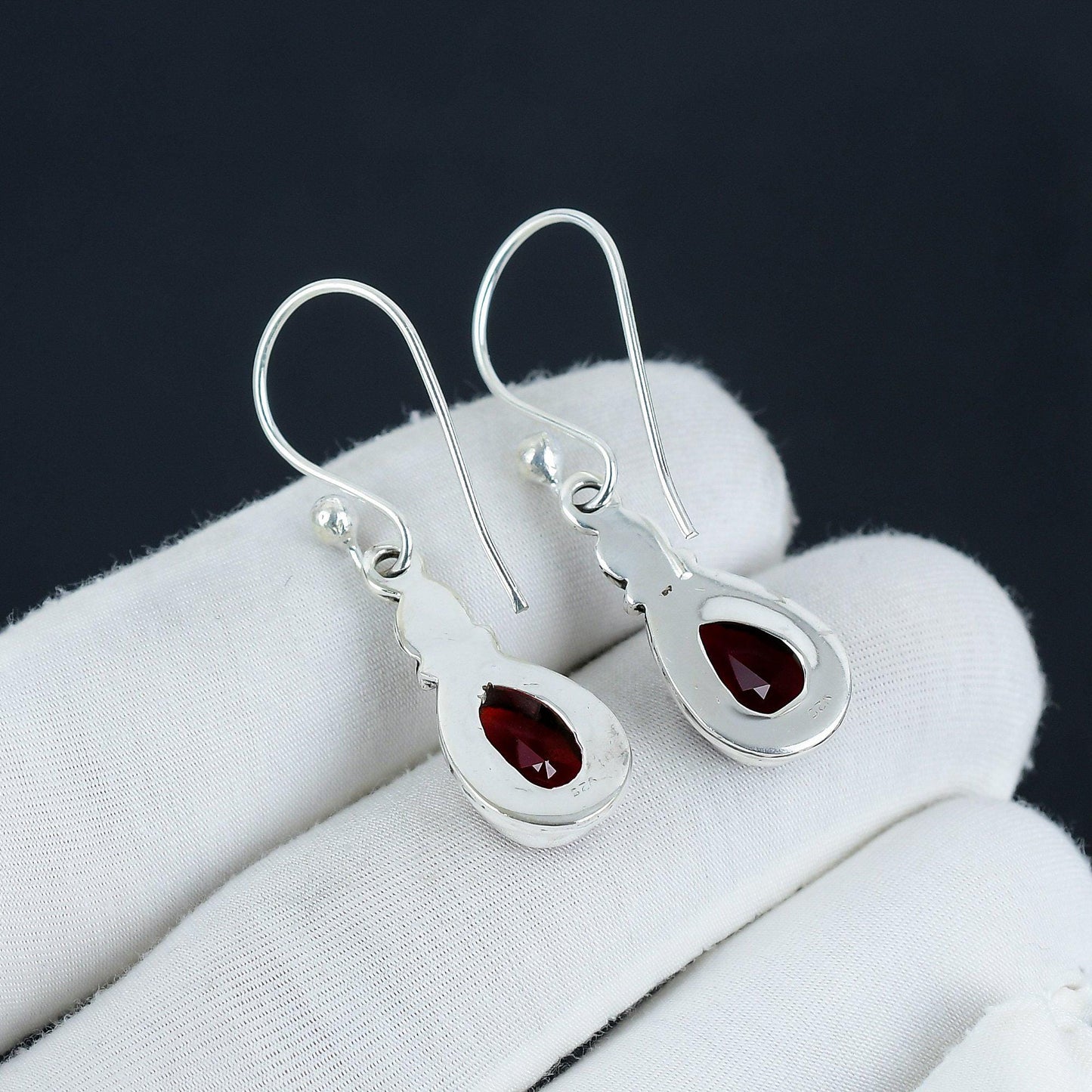 Red Garnet Gemstone Earrings