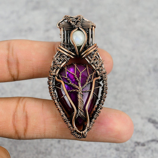 Pink Labradorite Gemstone Pendant