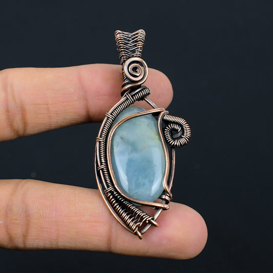 Blue Aquamarine Gemstone Pendant
