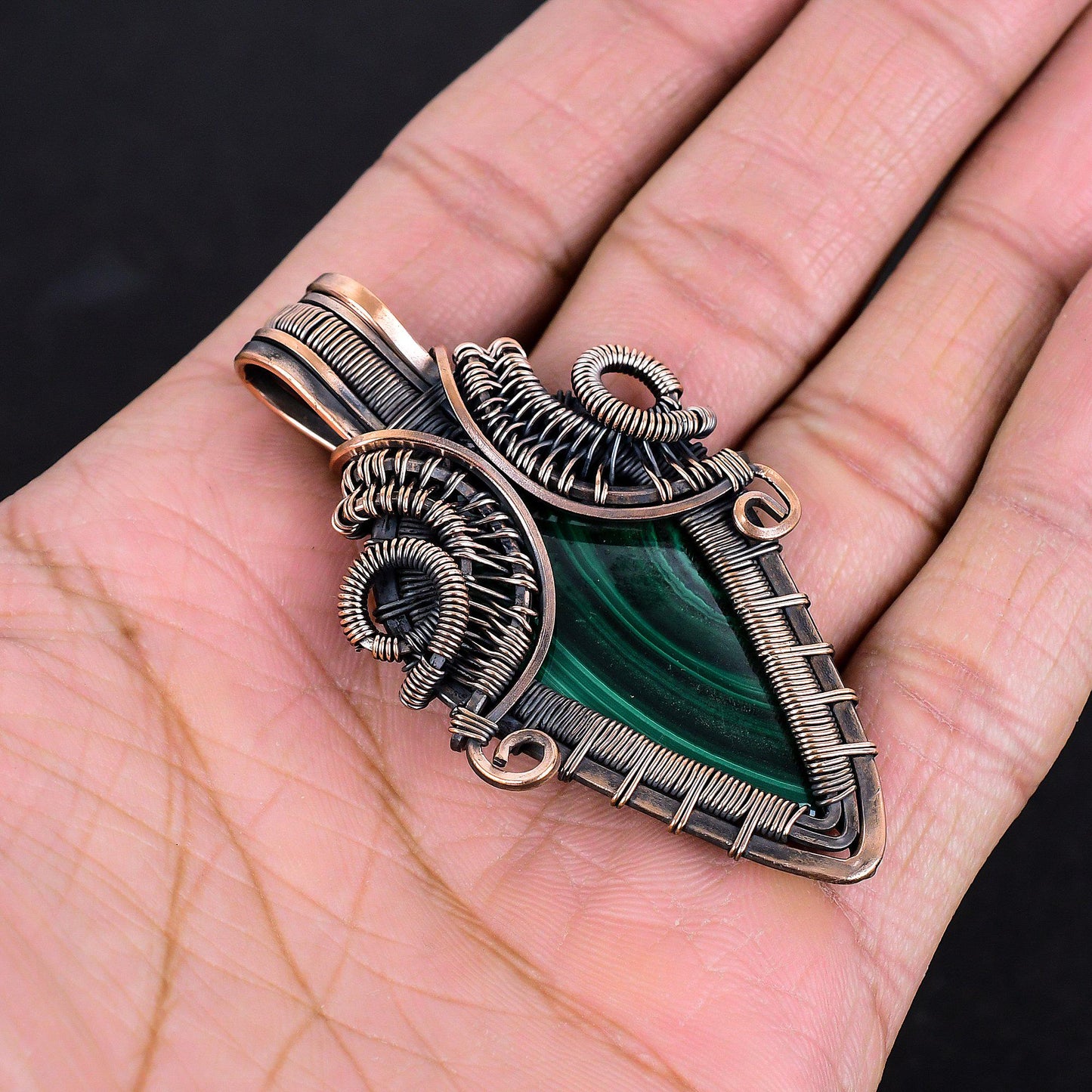 Green Malachite Gemstone Pendant