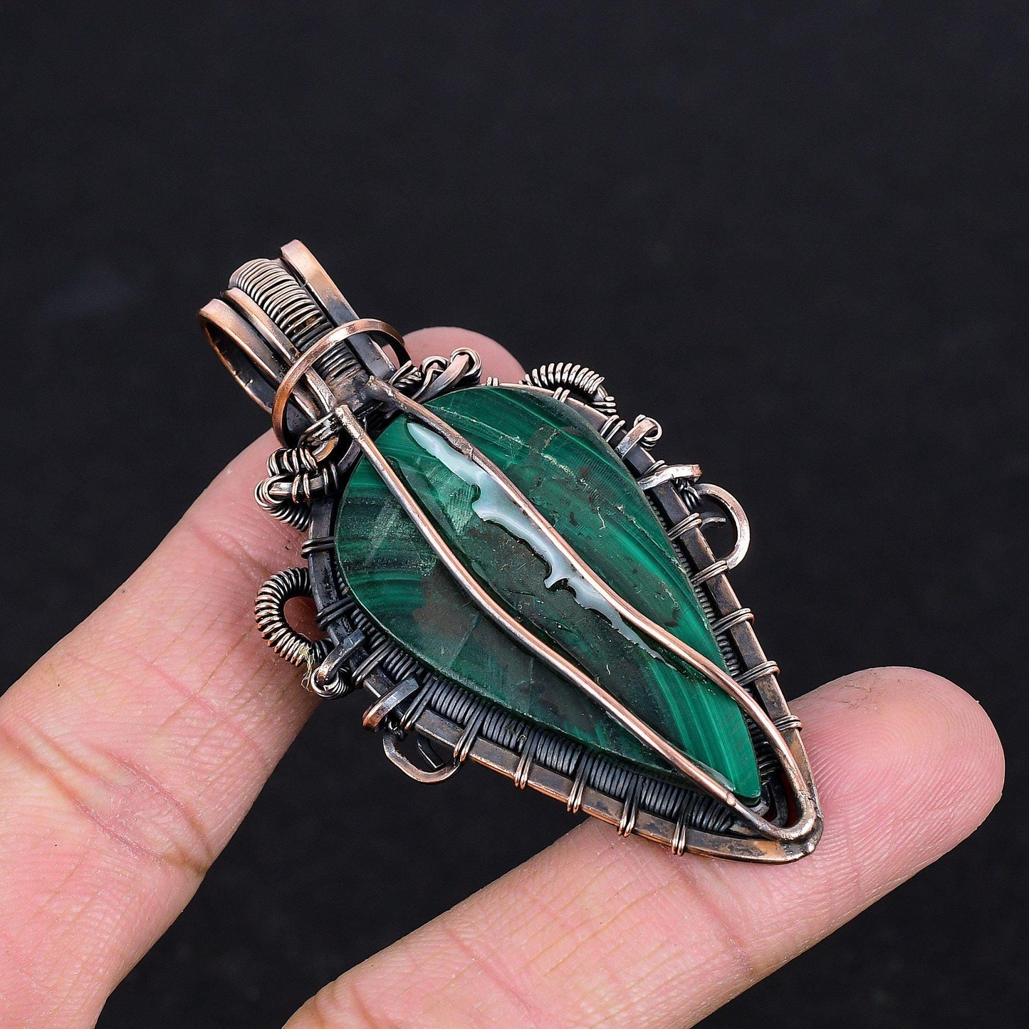 Green Malachite Gemstone Pendant