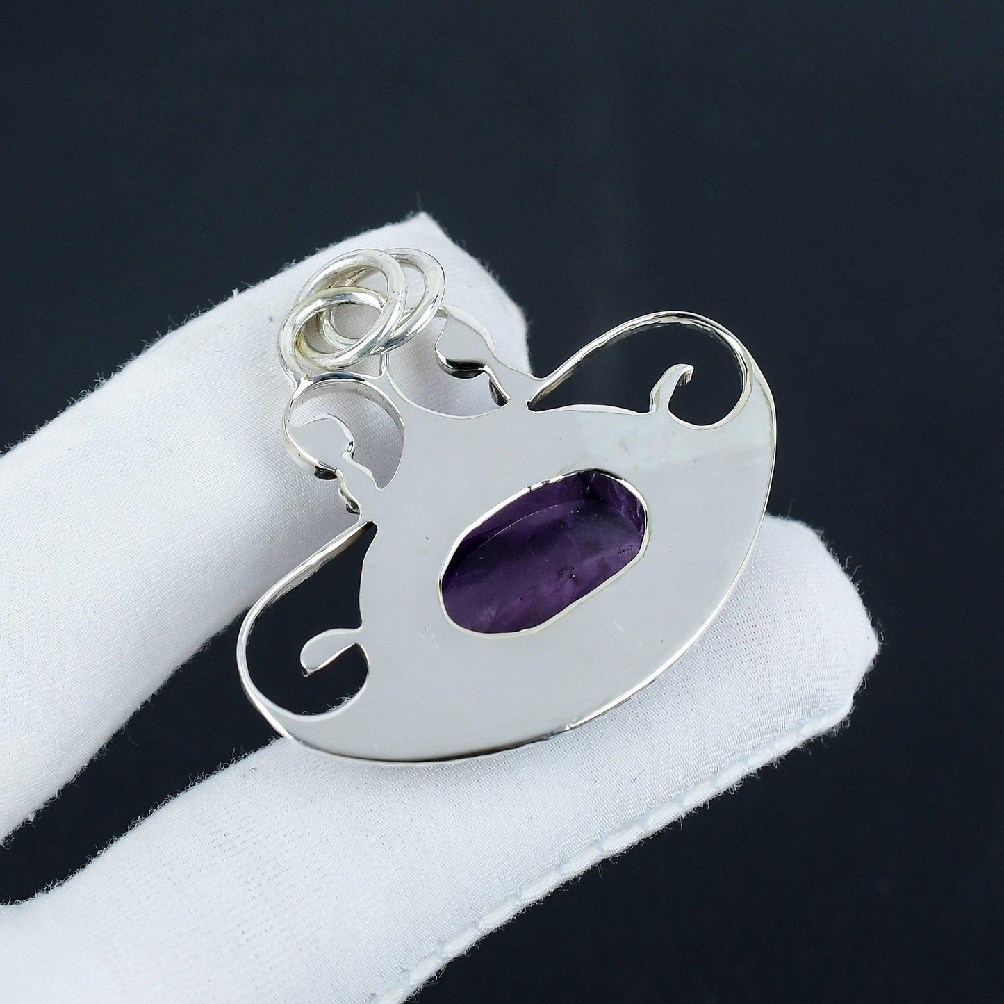 Purple Amethyst Sterling Silver Pendant