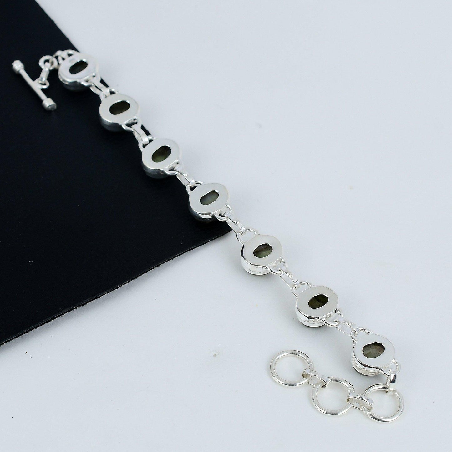 Blue Labradorite Silver Bracelet
