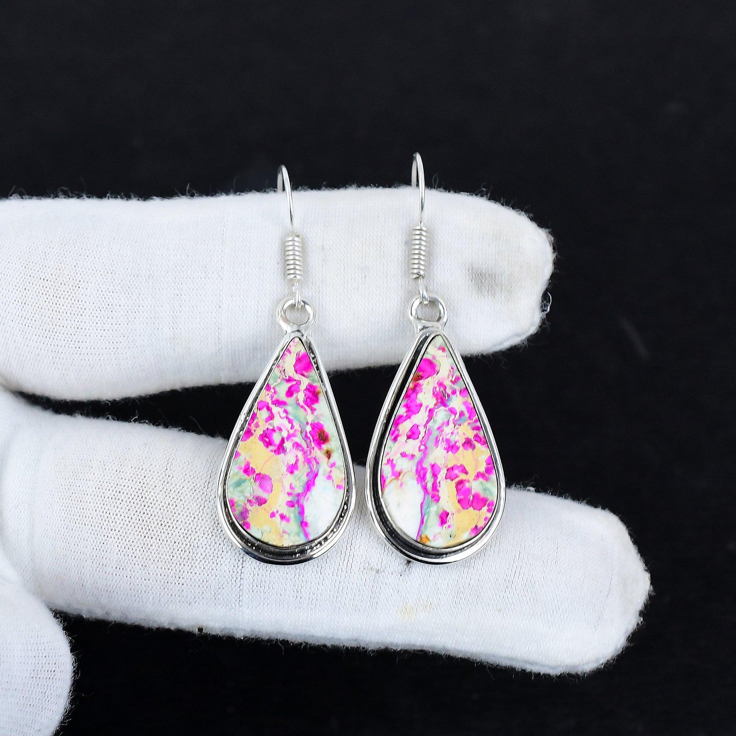 Purple Sea Sediment Gemstone Earrings