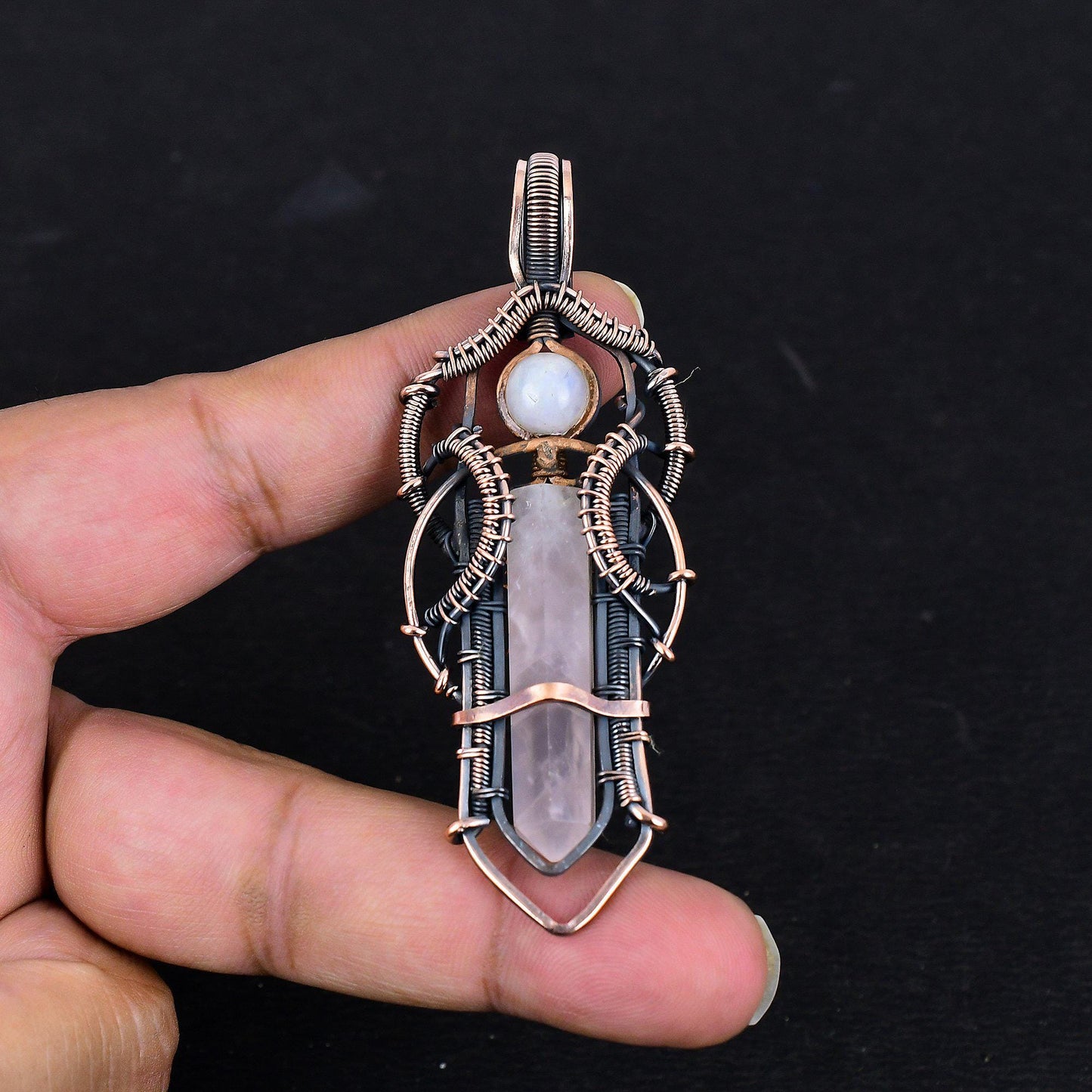 Pink Rose Quartz Gemstone Pendant