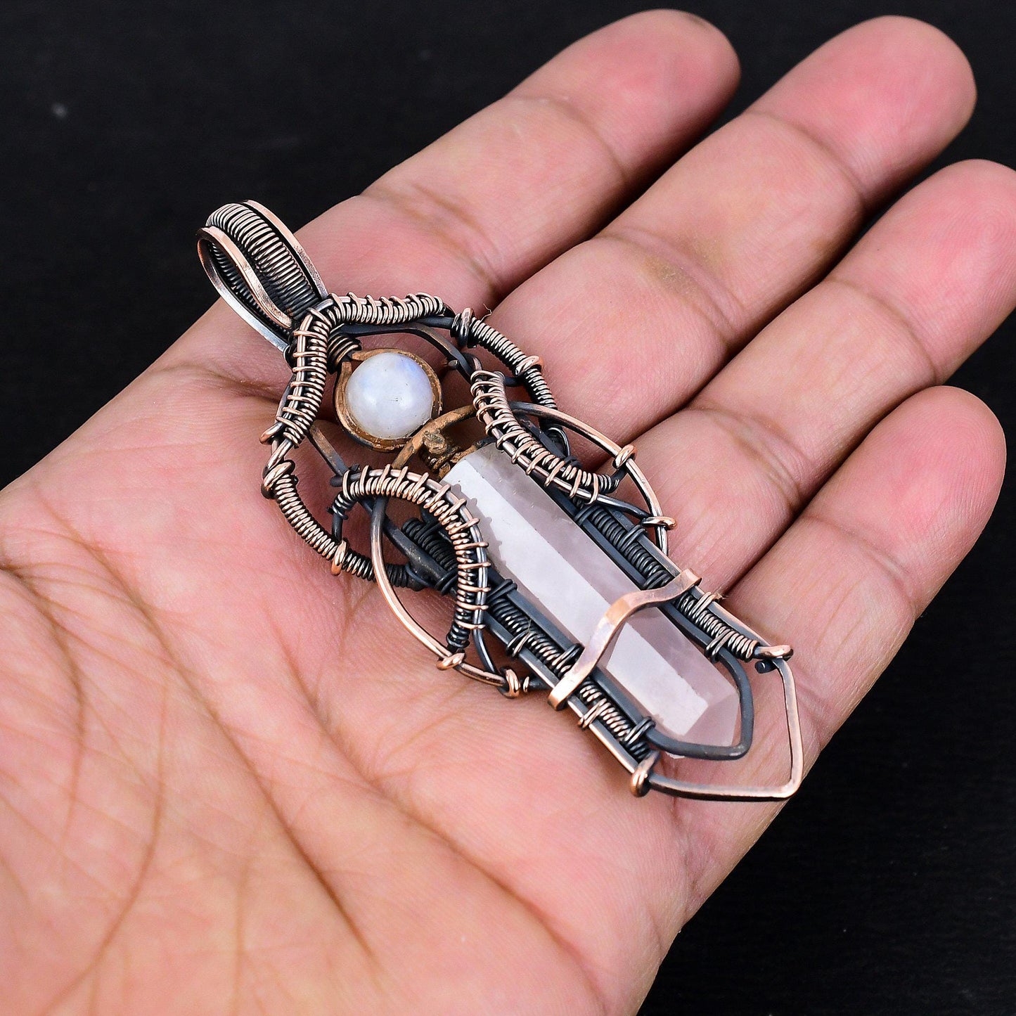 Pink Rose Quartz Gemstone Pendant