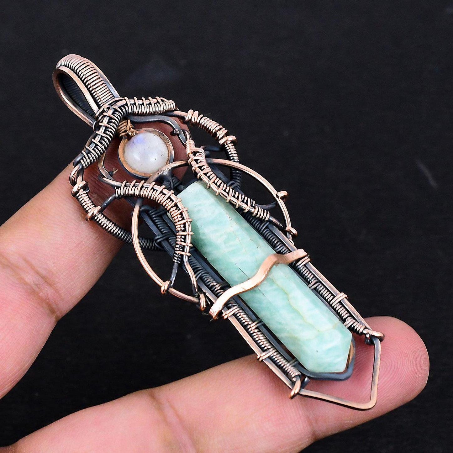 Aqua Green Amazonite Gemstone Pendant