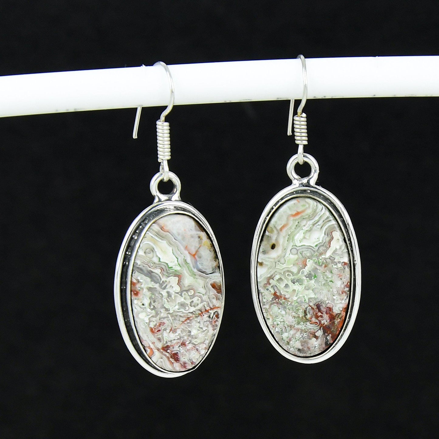 Multicolor Crazy Lace Agate Gemstone Earrings