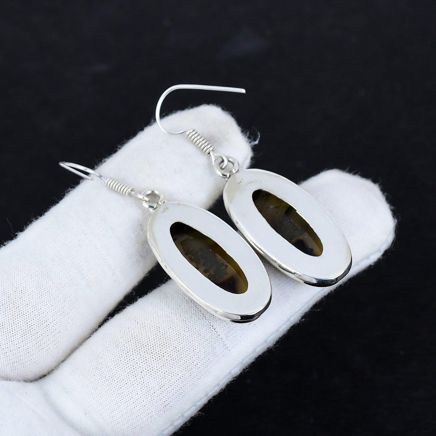 Brown Montana Agate Gemstone Earrings