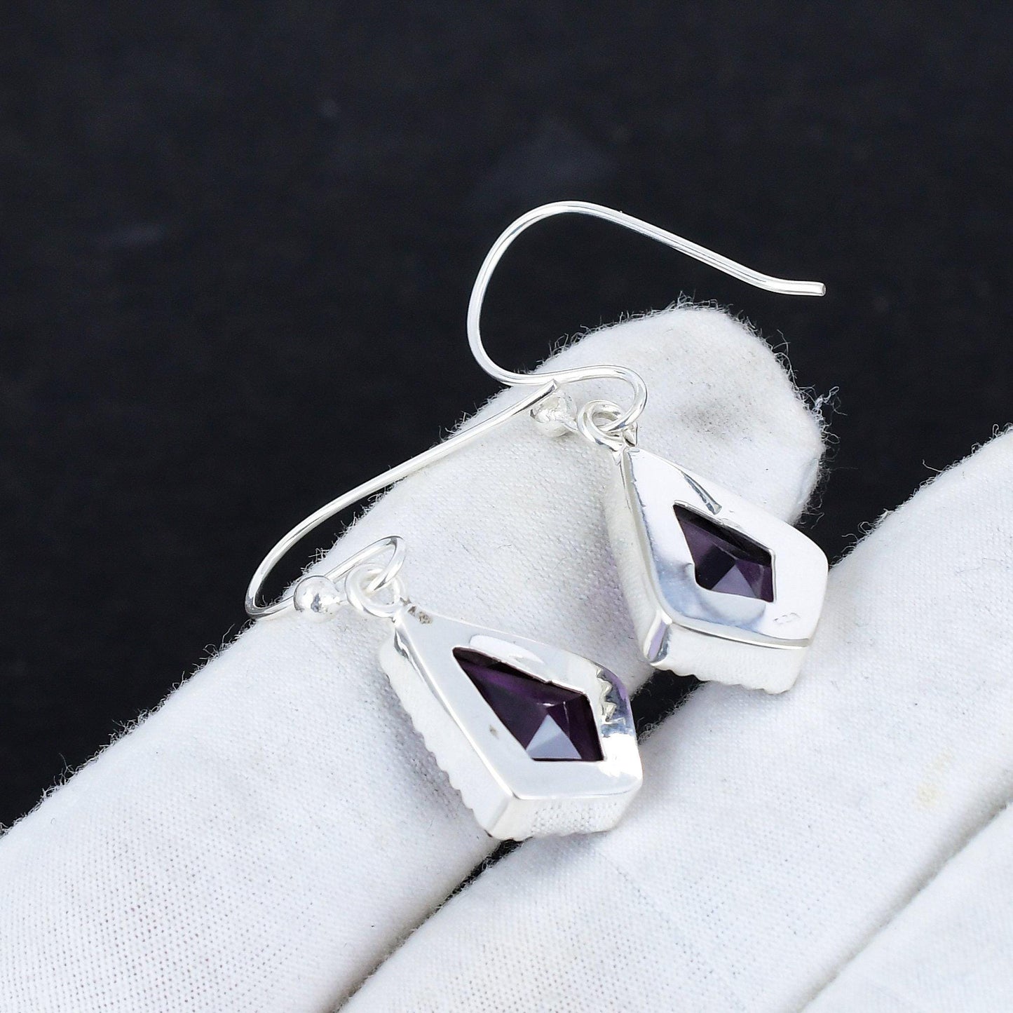 Purple Amethyst Gemstone Earrings