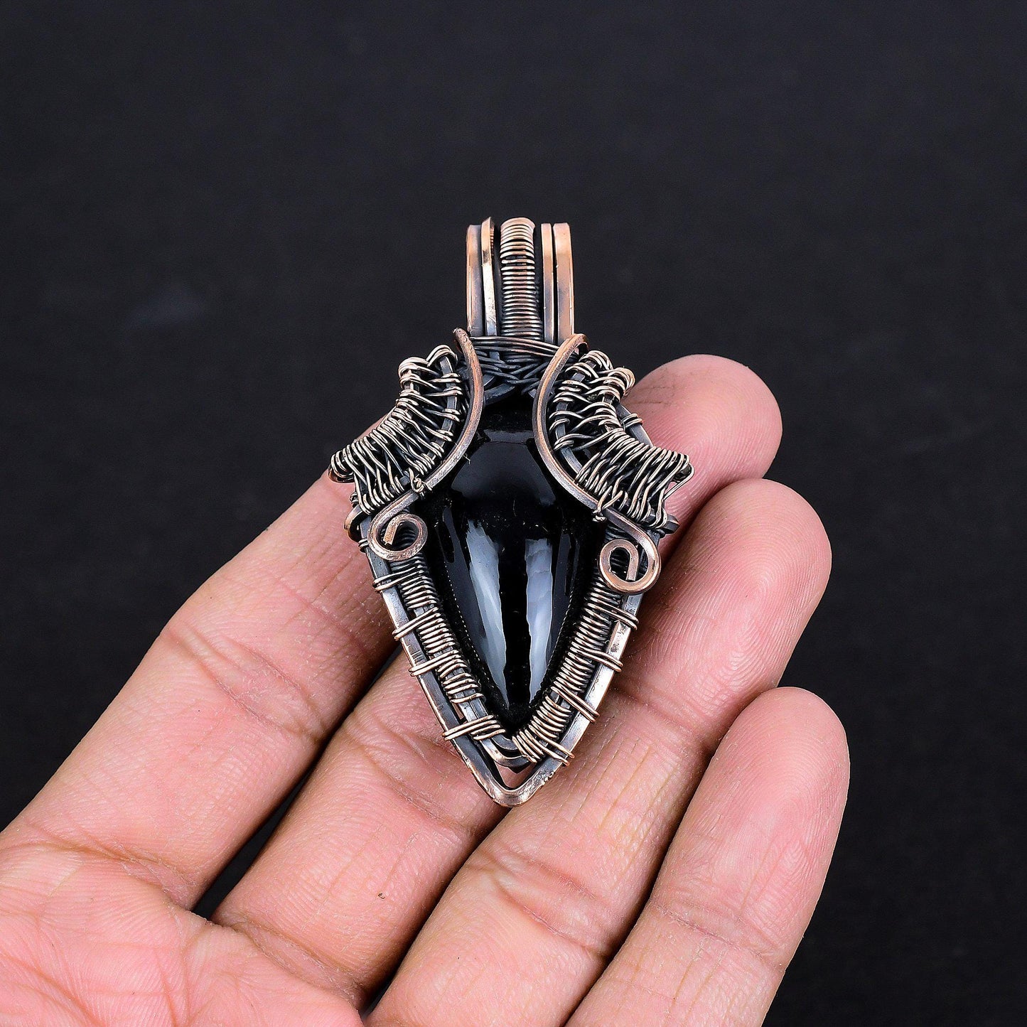 Black Obsidian Gemstone Pendant