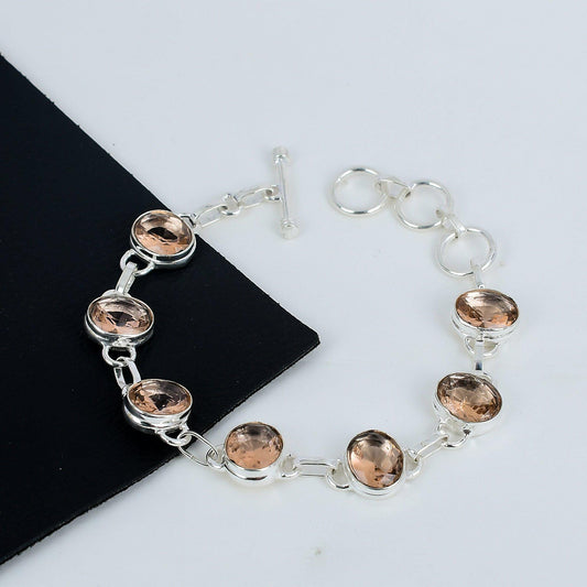 Pink Morganite Gemstone Bracelet