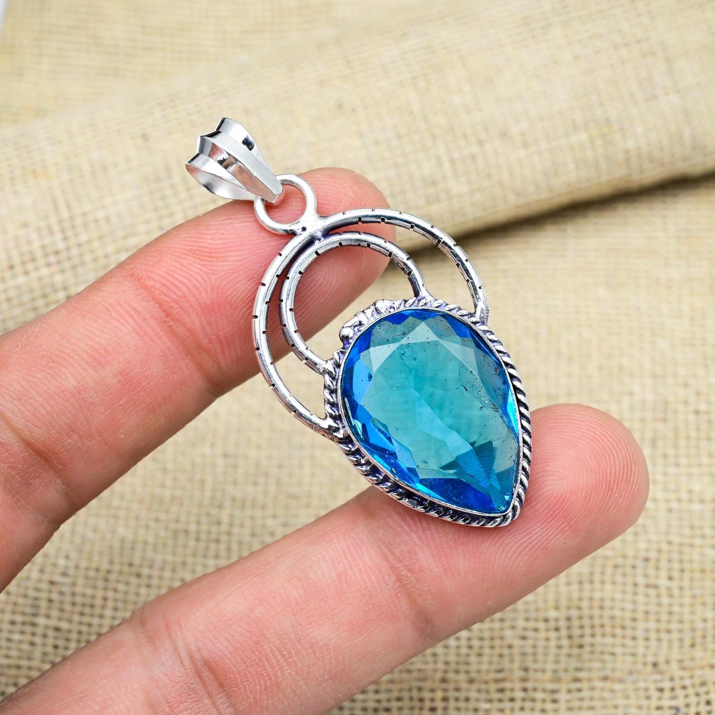 Blue Topaz Gemstone Pendant