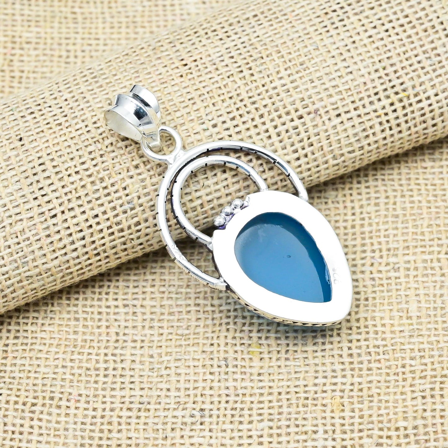 Blue Chalcedony Gemstone Pendant