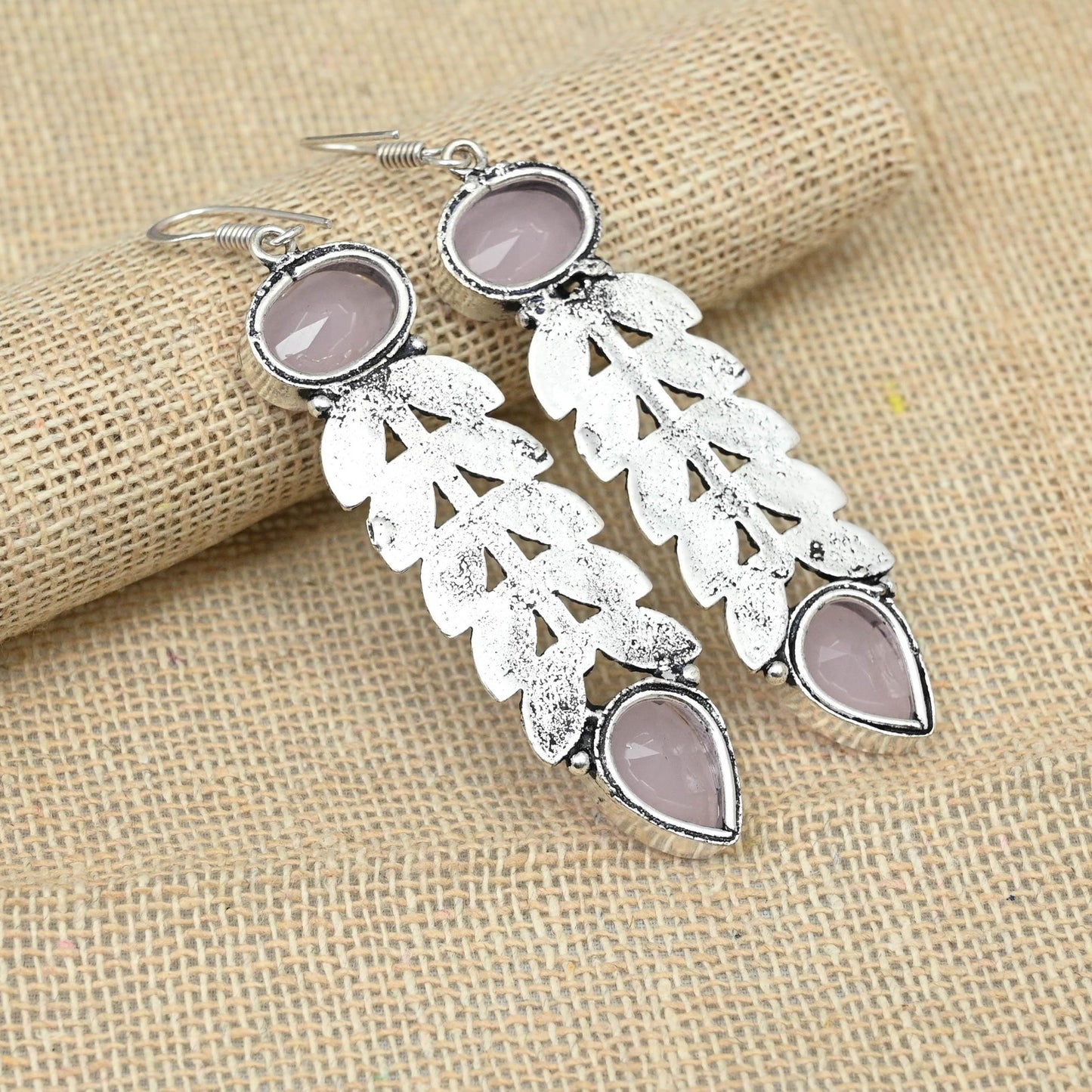 Pink Chalcedony Sterling Silver Dangle Earrings