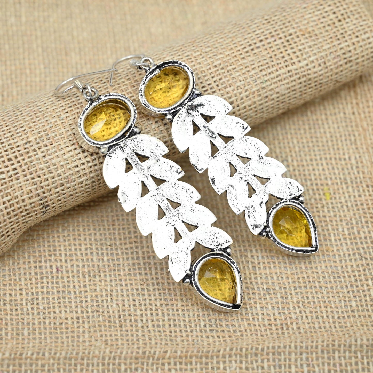 Yellow Citrine Sterling Silver Earrings