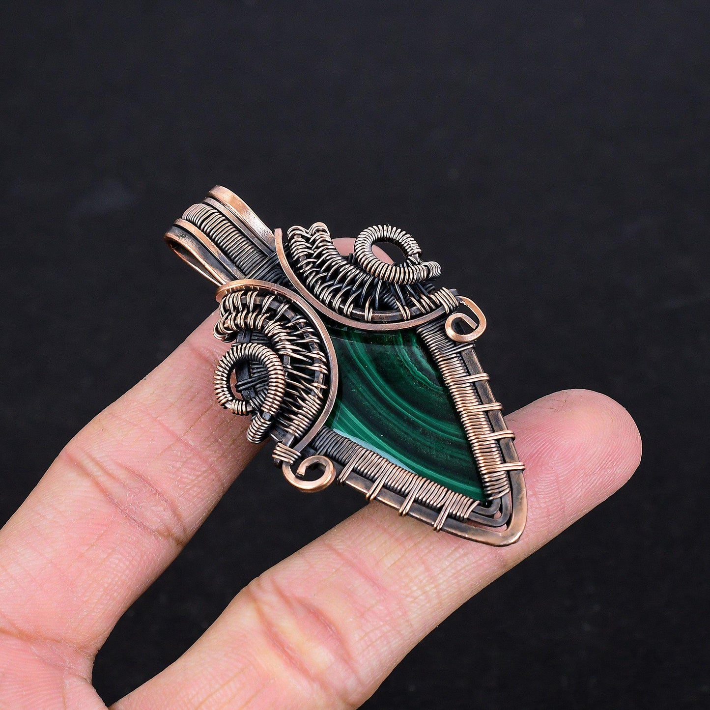 Green Malachite Gemstone Pendant
