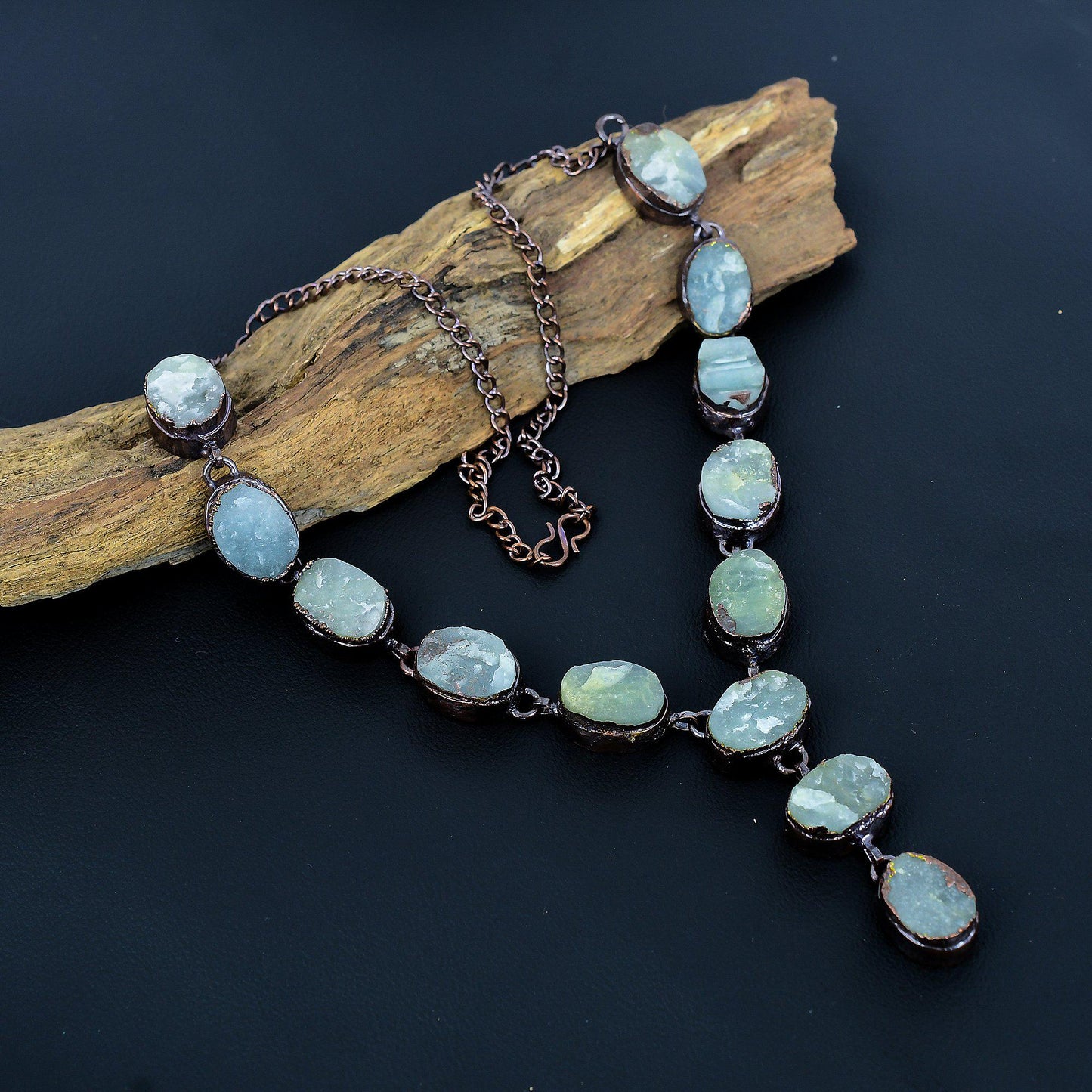 Blue Aquamarine Gemstone Necklace