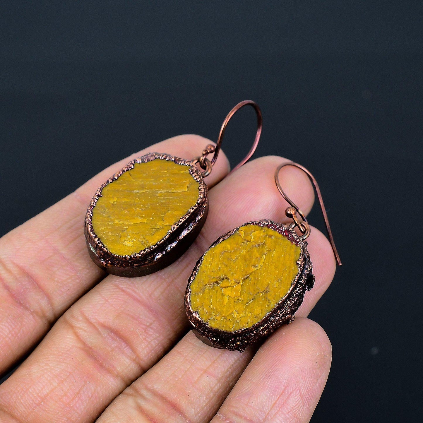 Golden Brown Tiger Eye Gemstone Earrings