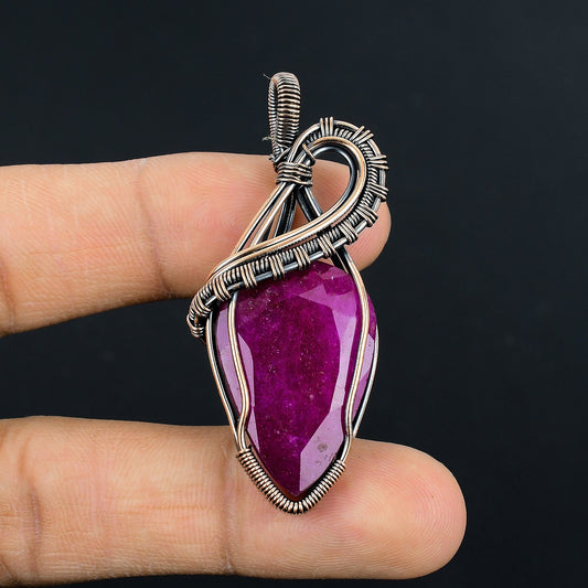 Red Kashmir Ruby Gemstone Pendant