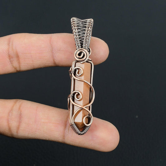 Orange Sunstone Gemstone Pendant