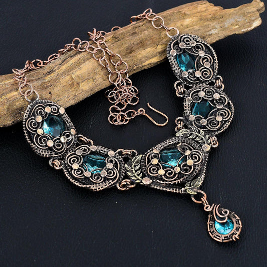 Swiss Blue Topaz Gemstone Necklace