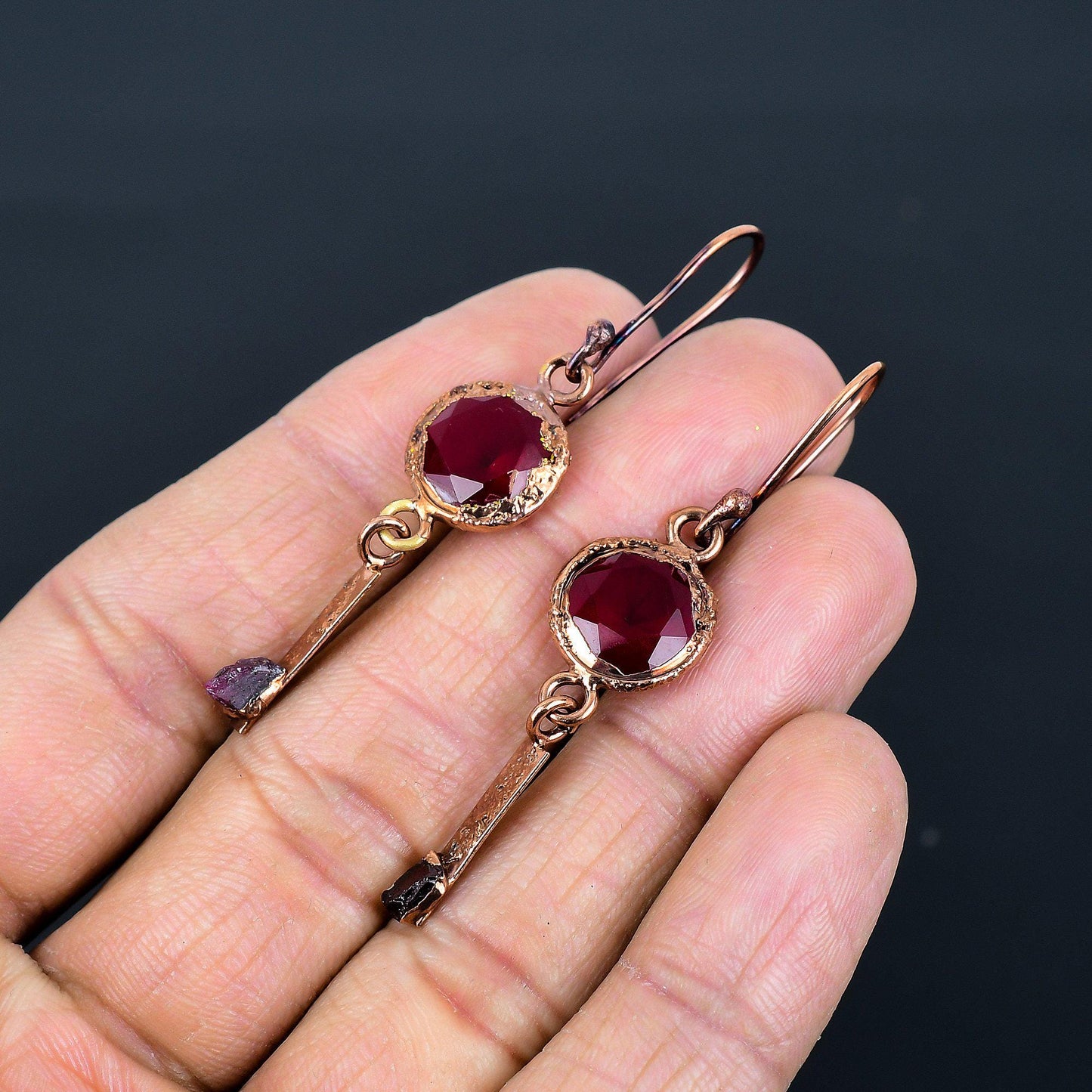 Red Ruby Gemstone Earrings