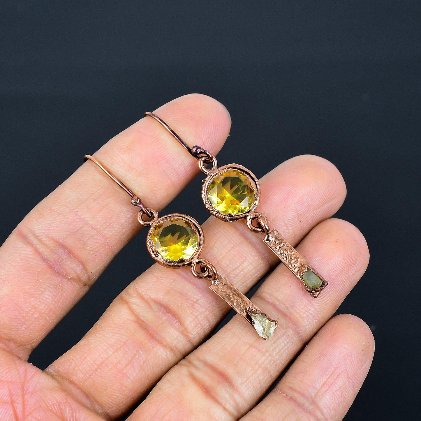 Golden Citrine Gemstone Earrings