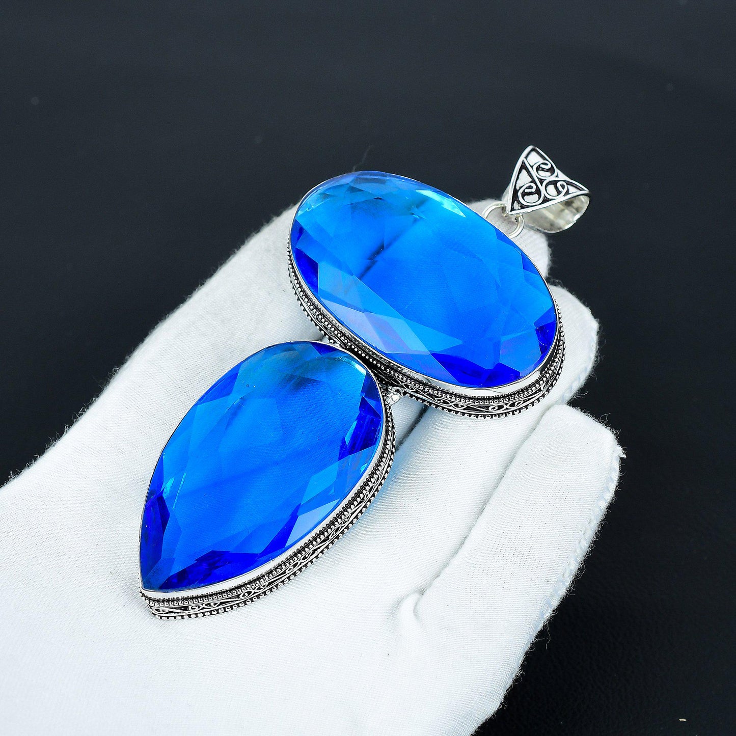 Swiss Blue Topaz Gemstone Pendant
