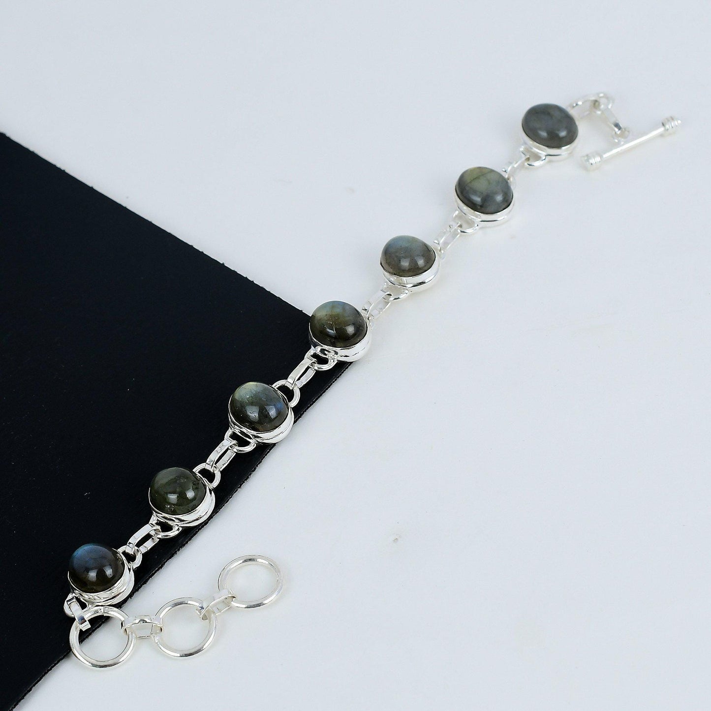 Blue Labradorite Silver Bracelet