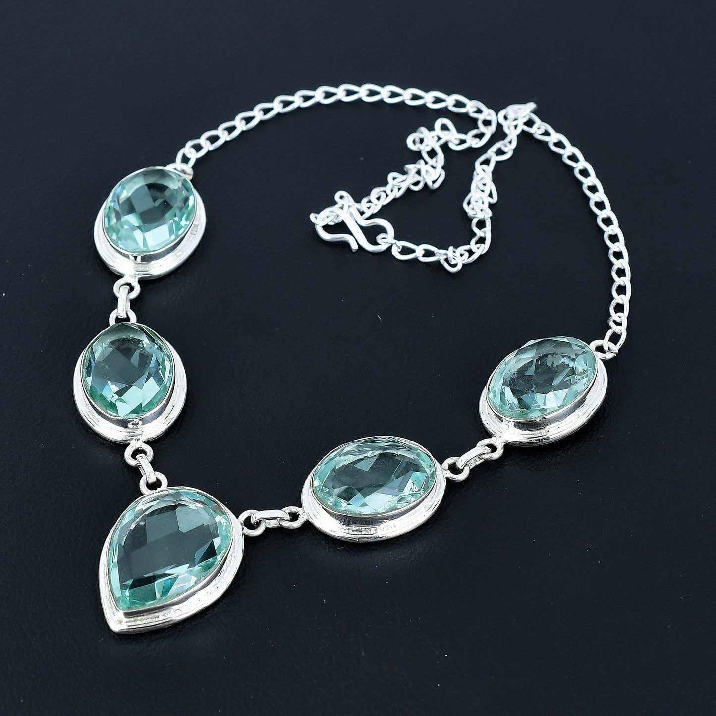 Blue Aquamarine Gemstone Necklace
